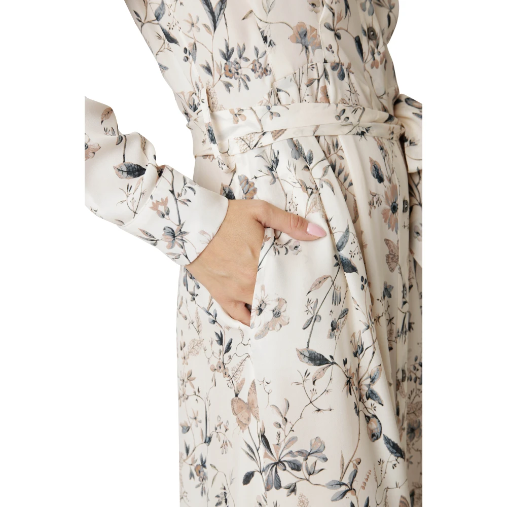 Eleventy Zijden Georgette Ramage Print Jurk Multicolor Dames
