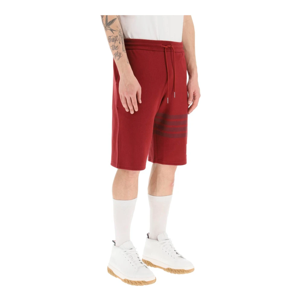 Thom Browne 4-Bar Gebreide Shorts Red Heren