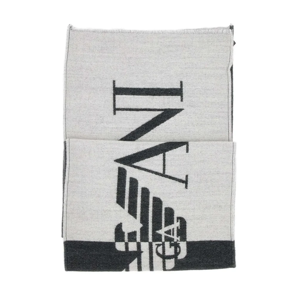 Emporio Armani Men's Gray Winter Scarves, One Size, Sciarpa