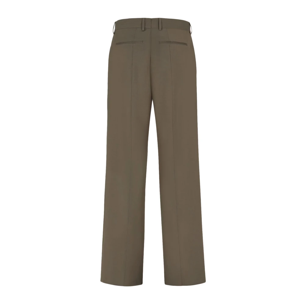 Fendi Iconische Virgin Wool Broek Green Heren
