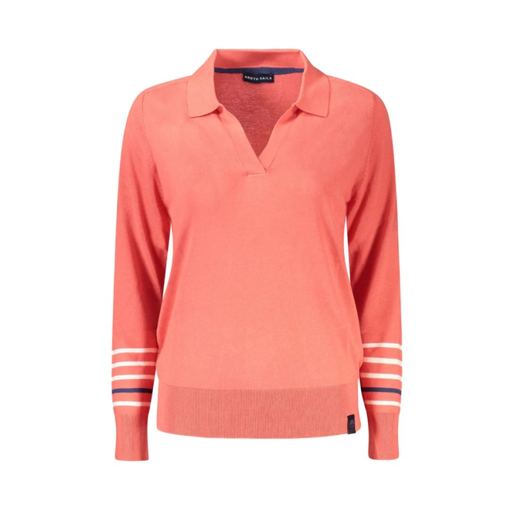 North Sails Cotton Jumper - Female - V-Neck Knitwear - Pink - M - Knitwear