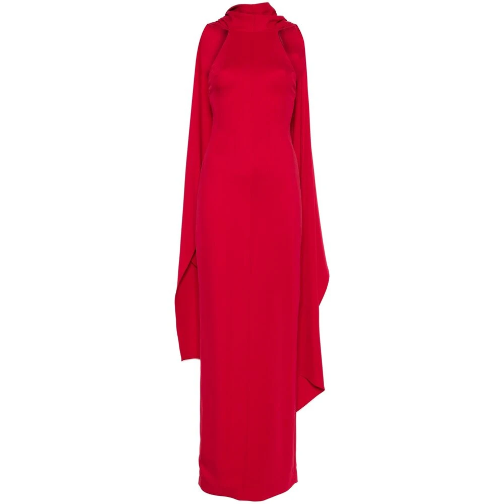 Solace London Rode Halternek Jurk met Sjaal Detail Red Dames