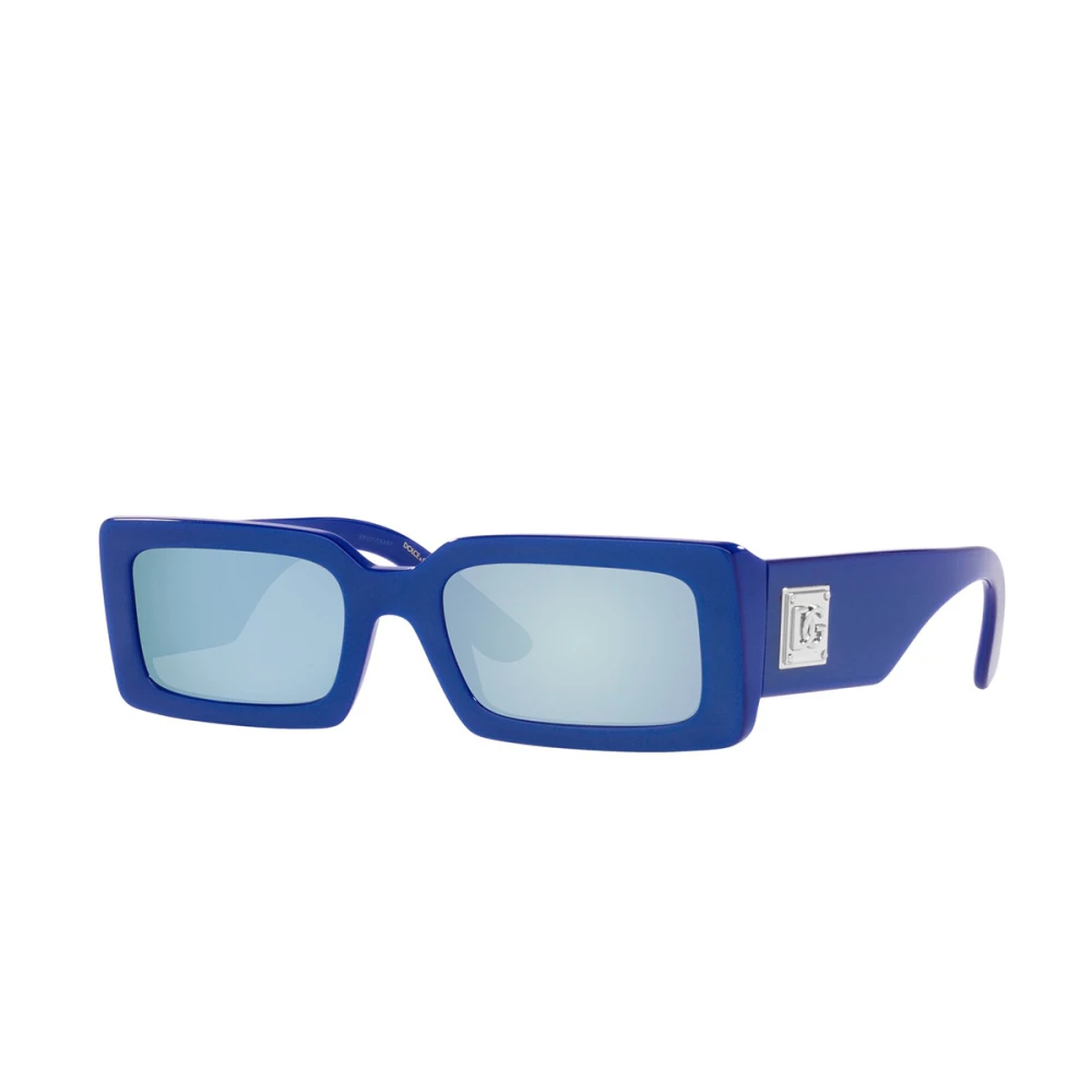 Dolce & Gabbana Blue Sunglasses,, Metallic Grey And Silver Mirrored Sunglasses Medium