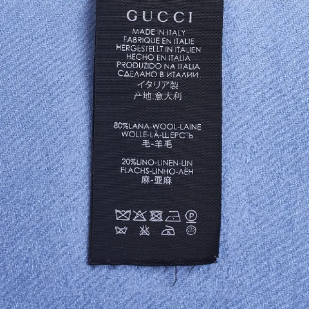 Gucci Vintage Pre-owned Wool scarves Blue Dames