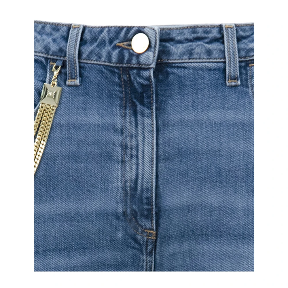 Elisabetta Franchi Skinny Jeans met Rits en Knoop Blue Dames