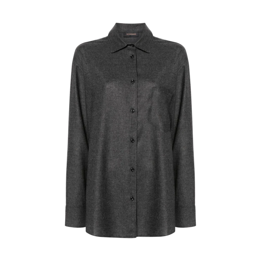Andamane Grijze Shirt met Spreidkraag Gray Dames
