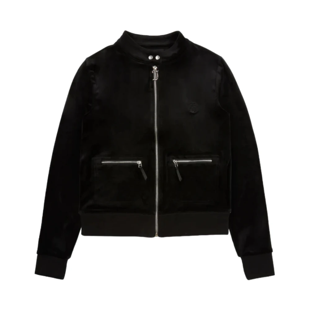 Juicy Couture Zwarte Velours Moto Trui Black Dames
