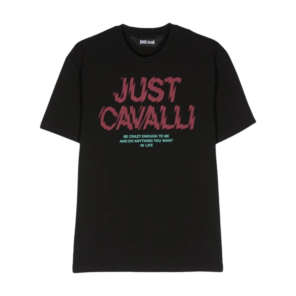 Just Cavalli Zwarte Grafische T-shirts en Polo's Black Heren