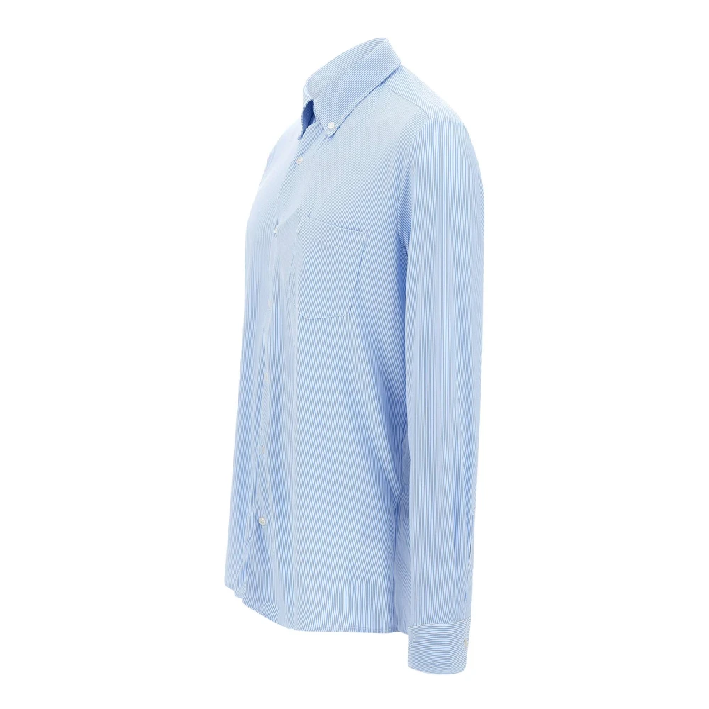 PAUL & SHARK Blauw Gestreept Nylon Overhemd Blue Heren