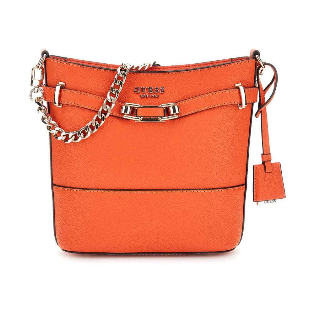 Guess Women's Orange Bucket Bags, One Size, Silvye Bucket Handbag