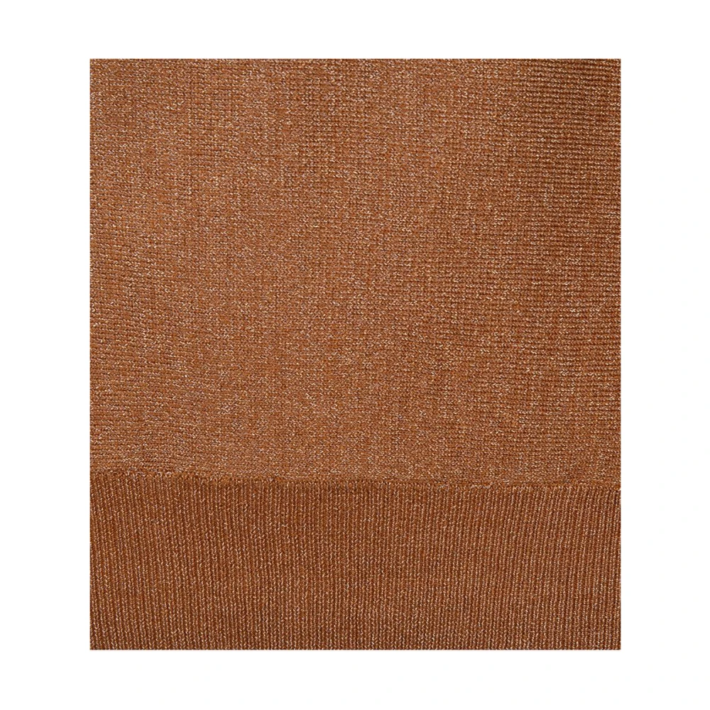 Esqualo Batwing Lurex Trui Karamel Brown Dames