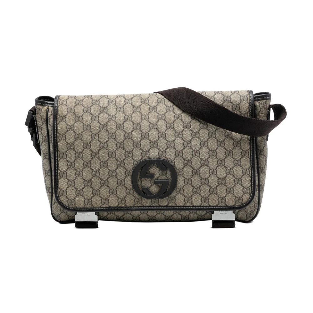 Gucci Vintage Women's Brown Vintage Cross Body Bags, One Size, Pre-Owned Messenger Bag