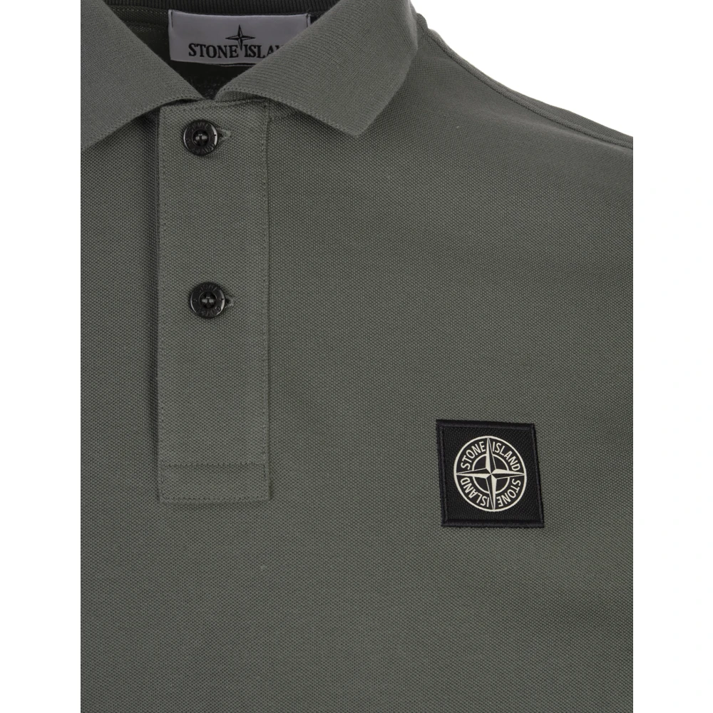 Stone Island Groen Poloshirt met Gestreepte Details Green Heren