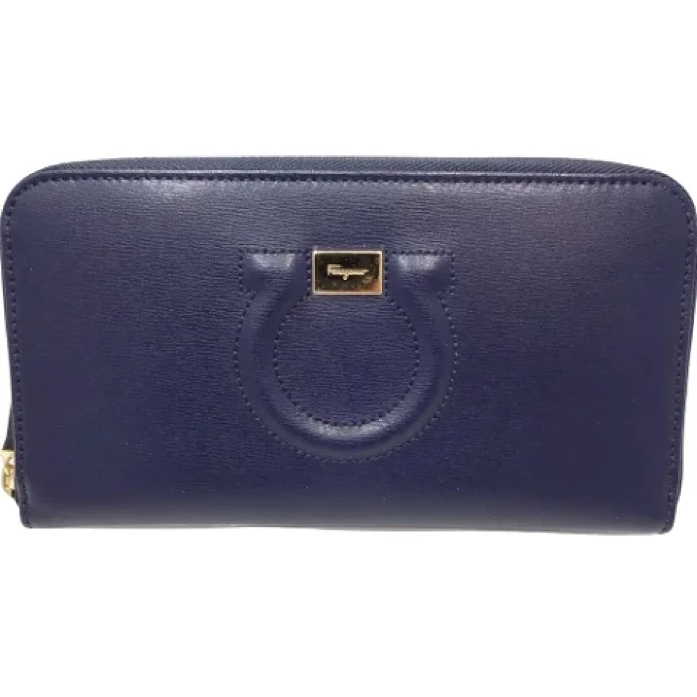 Salvatore Ferragamo Pre-owned Leather wallets Blue Dames