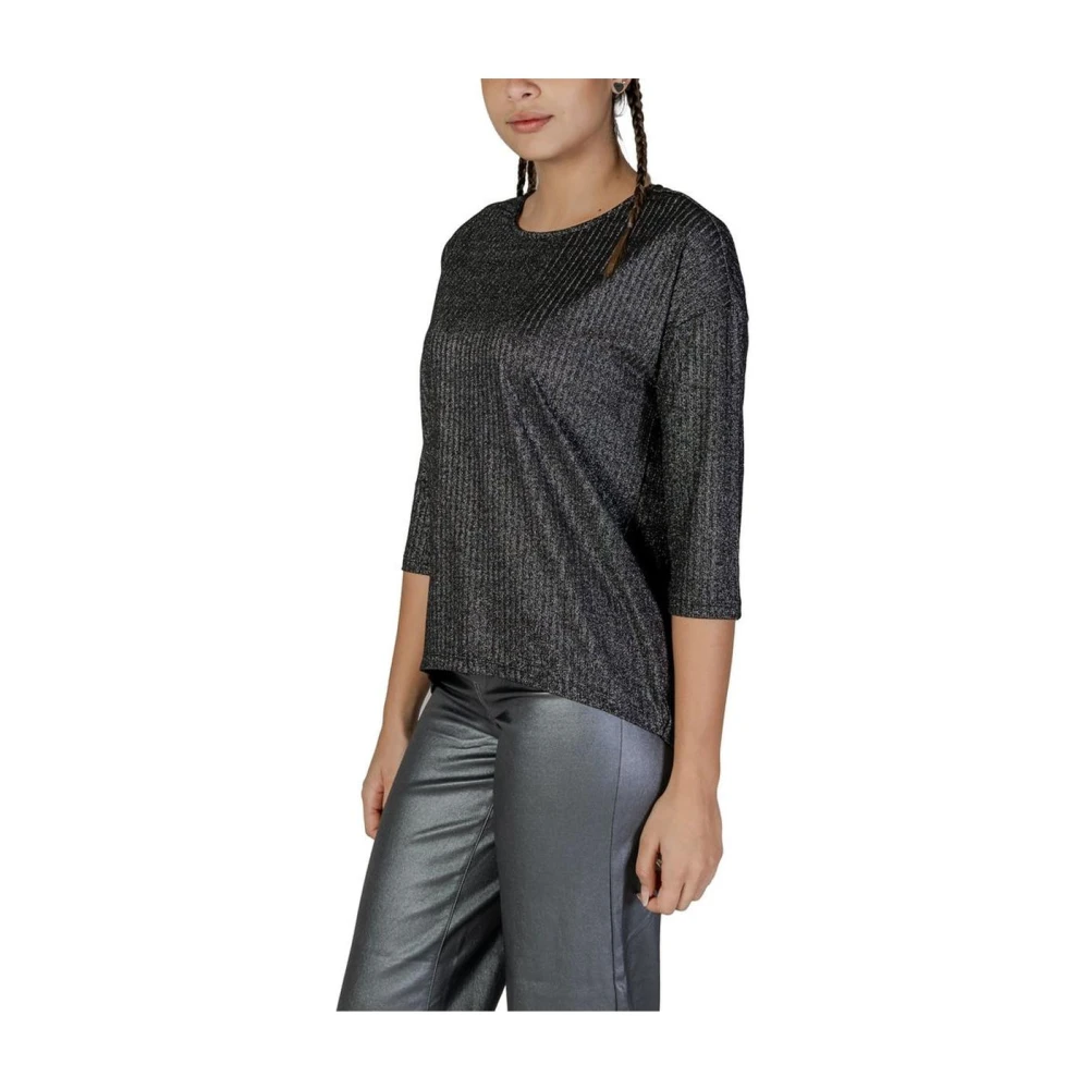 Vero Moda Glitter Bicolor Longsleeve T-shirt Gray Dames