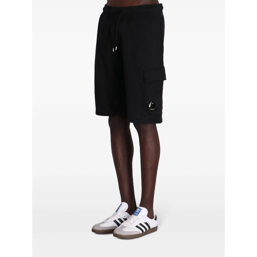 C.P. Company Zwarte Fleece Cargo Shorts Black Heren