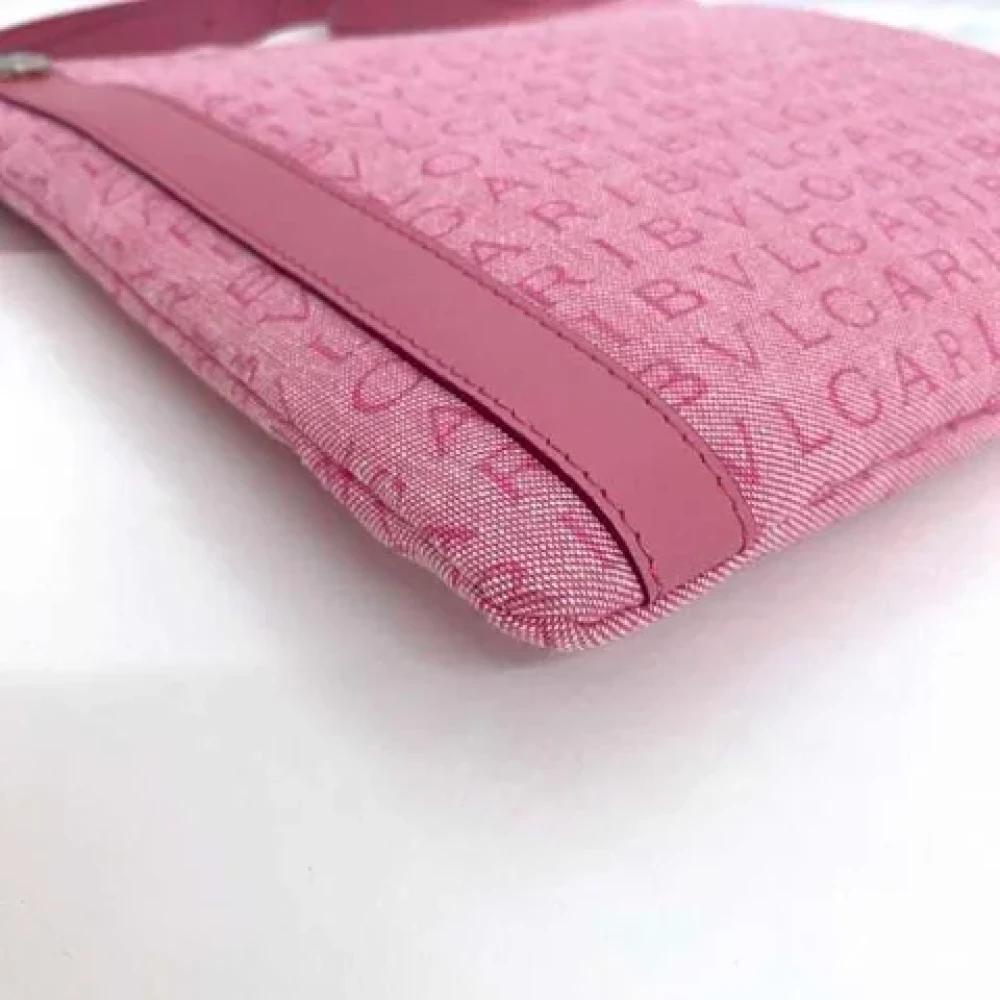 Bvlgari Vintage Pre-owned Canvas shoulder-bags Pink Dames