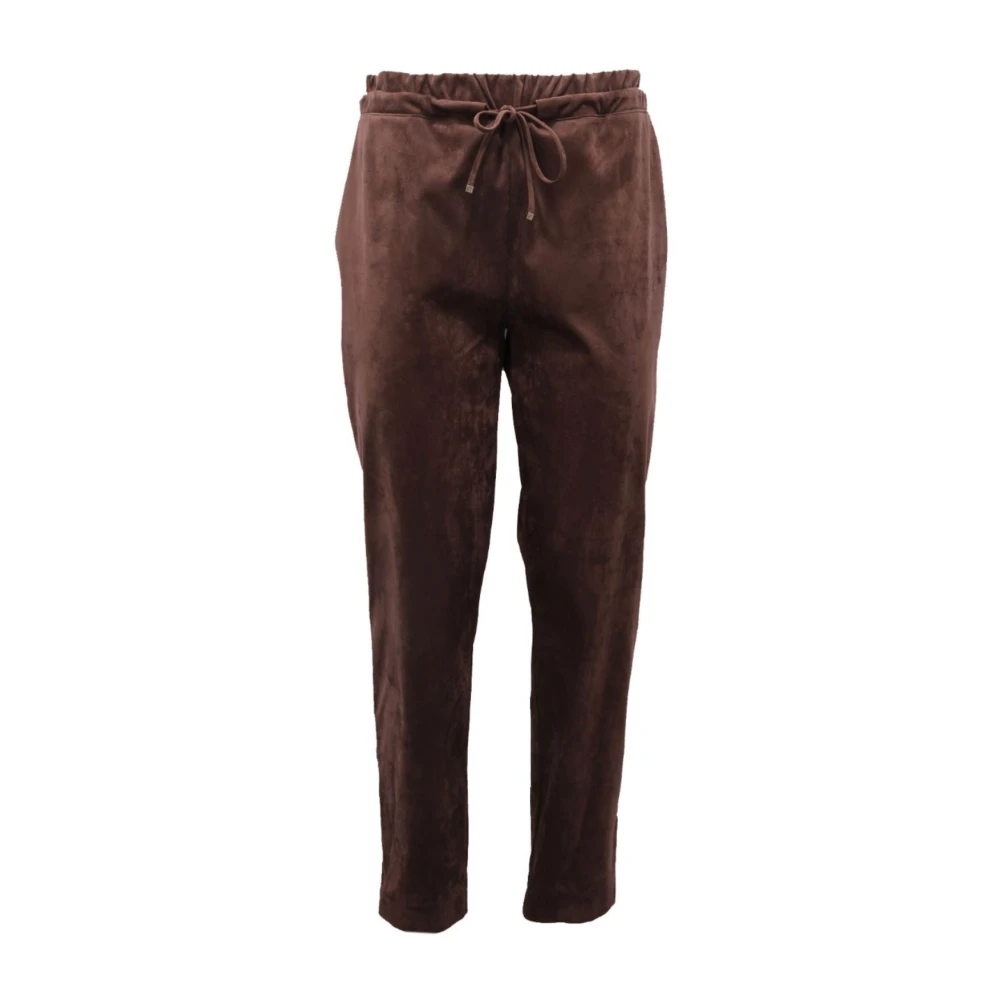 D.exterior Women's Brown Sweatpants, 2XS, Eco Suede Jogging Trouser