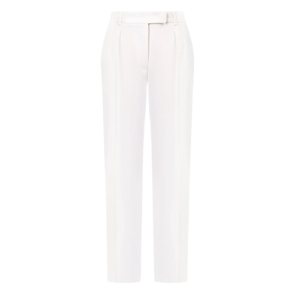 Max Mara Studio White Straight Trousers, Female, M, Cady Trousers