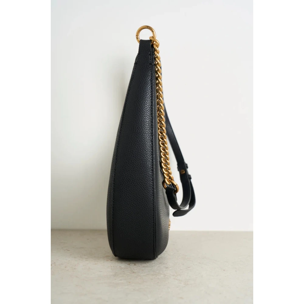 pinko Zachte leren Hobo tas met Love Birds Black Dames