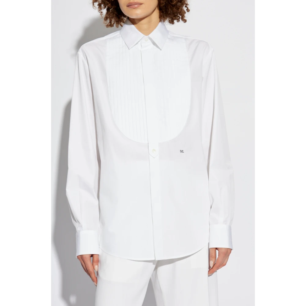Dsquared2 Katoenen overhemd met verborgen knoopsluiting White Dames