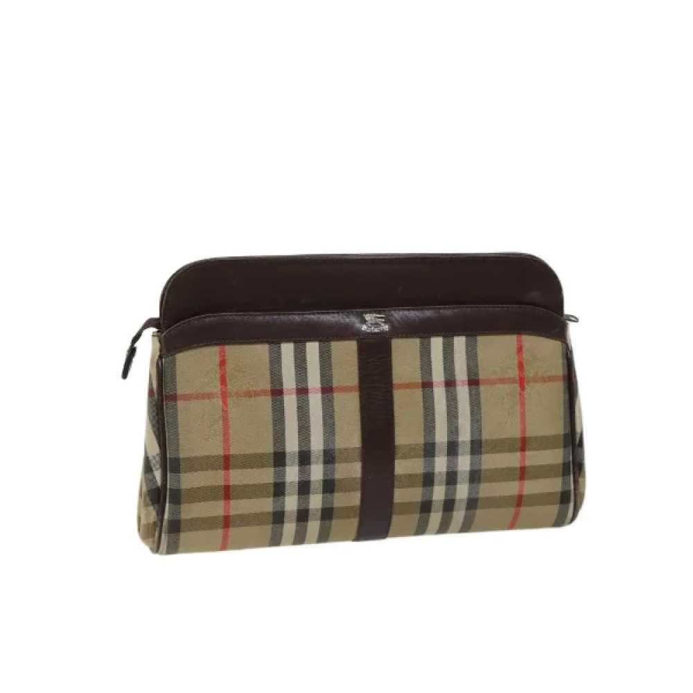 Burberry Vintage Pre-owned Cotton clutches Beige Dames