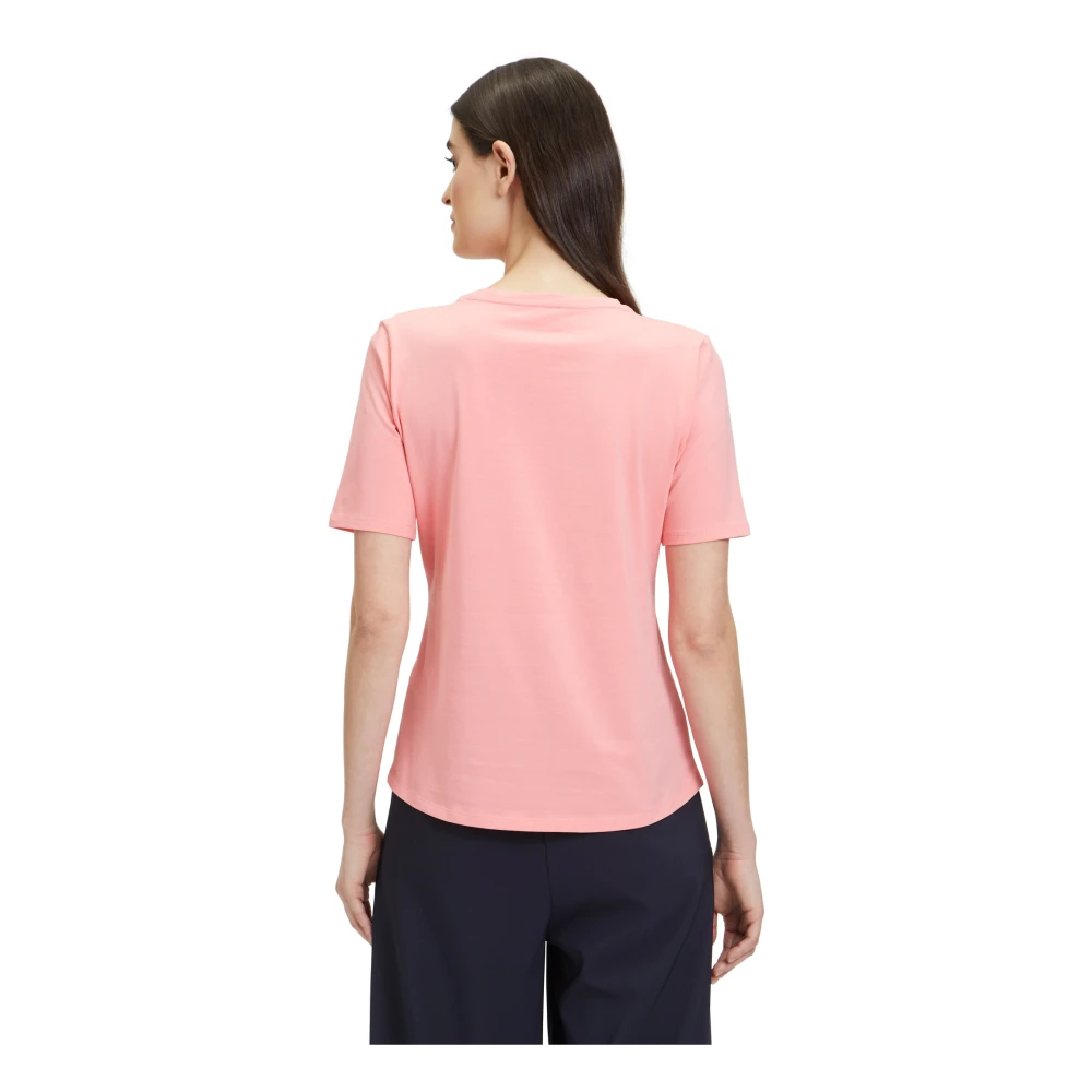 Betty Barclay Glitterend Basic Shirt met Statement Print Pink Dames