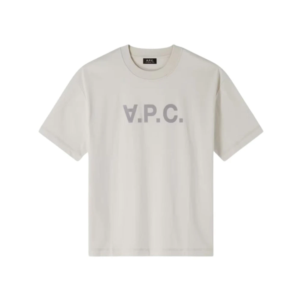 A.p.c. Men's White T-Shirts,, Oversize Grand Vpc T-Shirt, Cotton Large