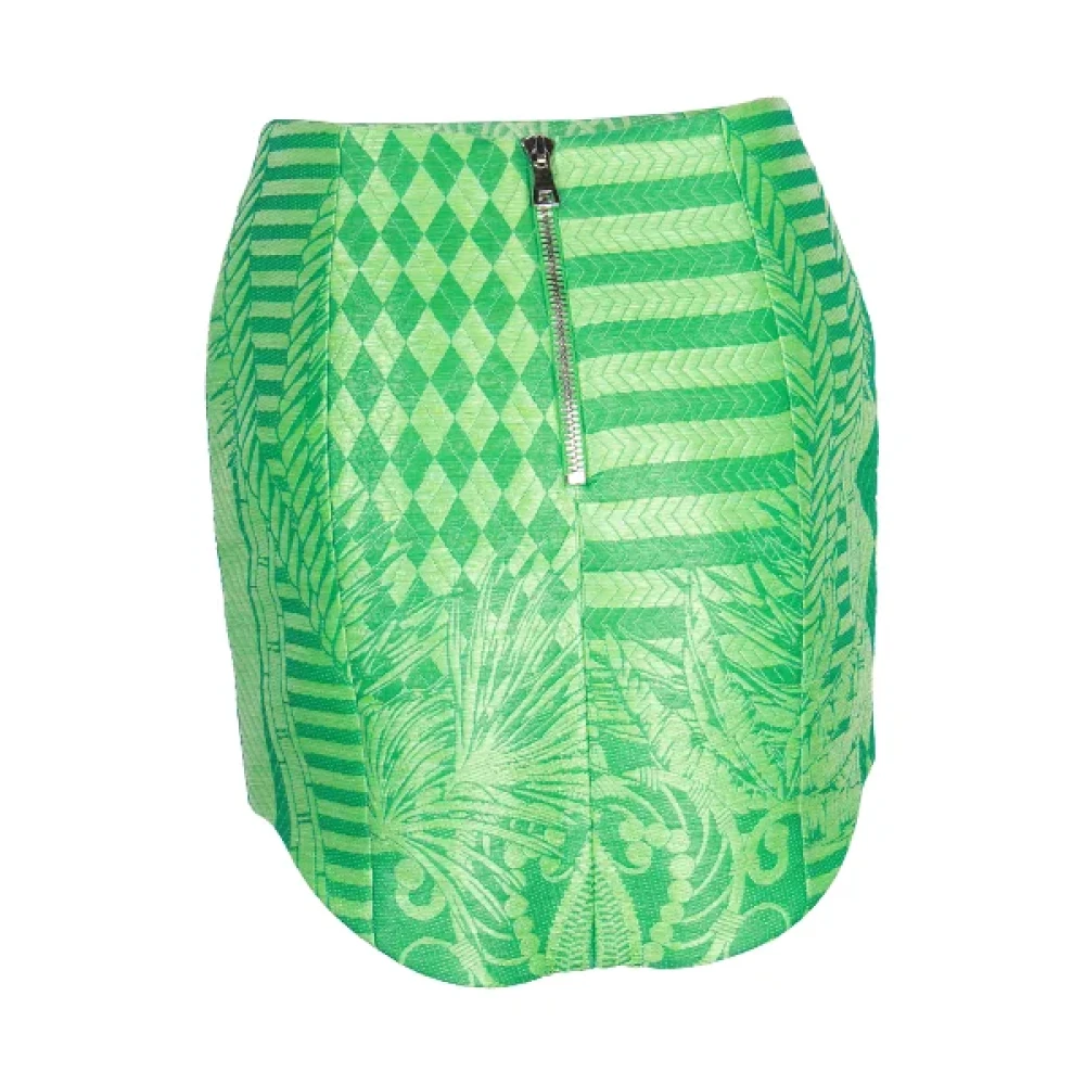 Balmain Pre-owned Polyester bottoms Green Dames