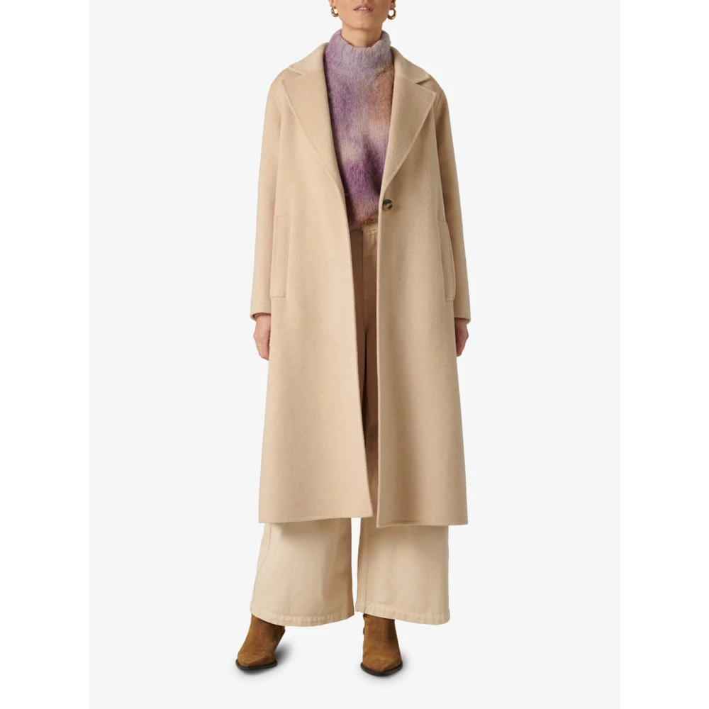 Manila Grace Elegante wollen jas beige Dames