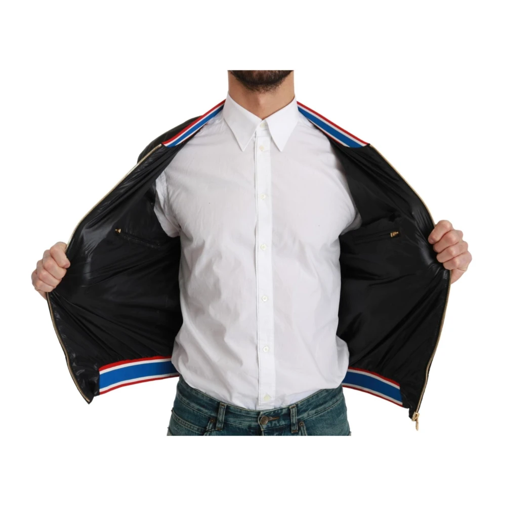 Dolce & Gabbana Superheld Bomberjack met Multicolor Motief Black Heren