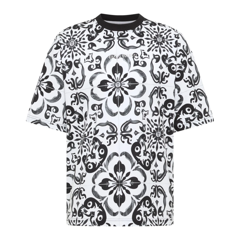 Carlo Colucci Men's Black Oversize T-Shirt - Mosaic Legacy - T-Shirts - M - Tops