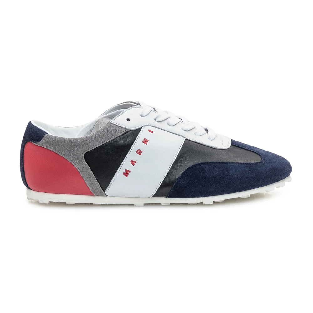 Marni Leren sneaker met lage schacht Heren Schoenen Zwart