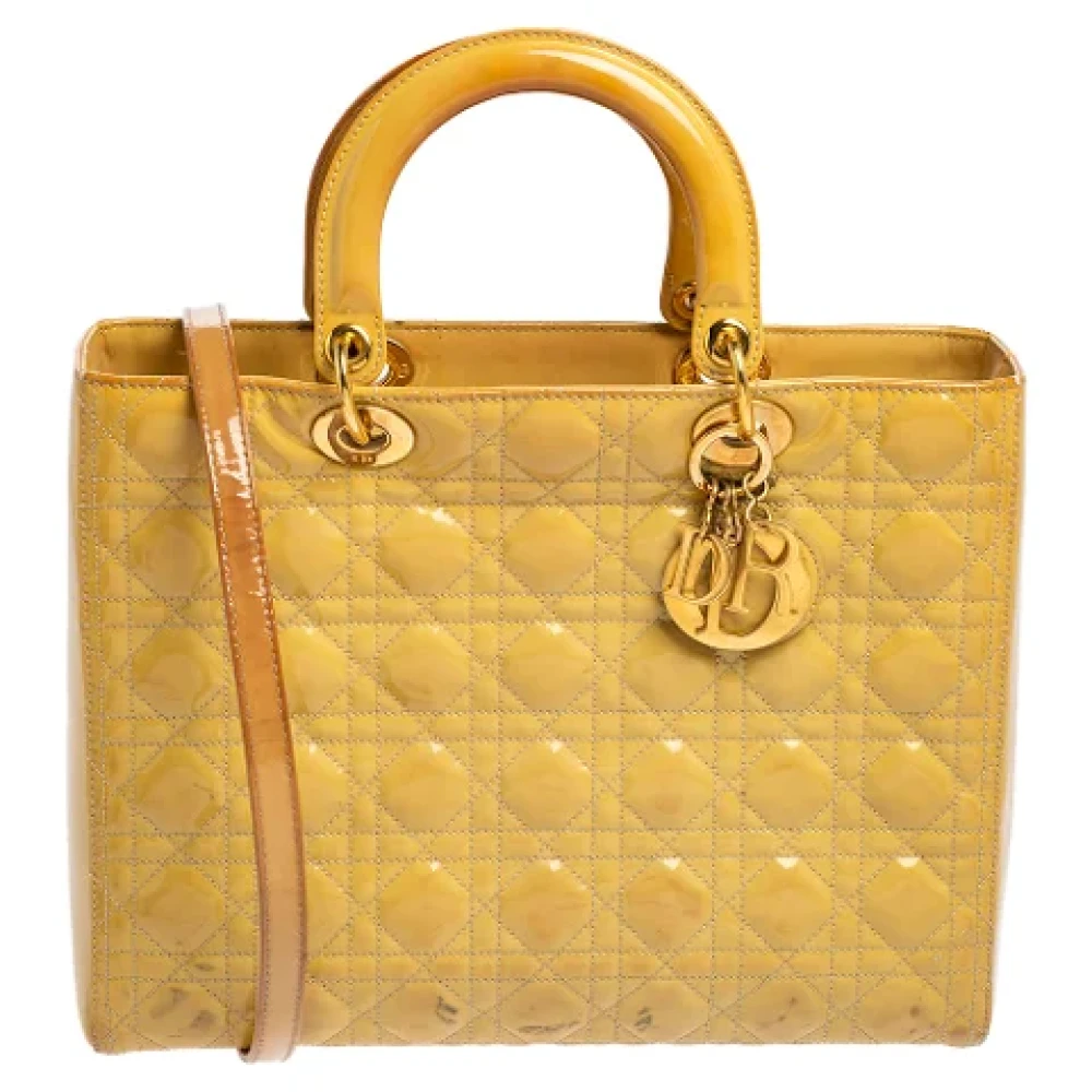 Dior Vintage Pre-owned Leather totes Yellow Dames