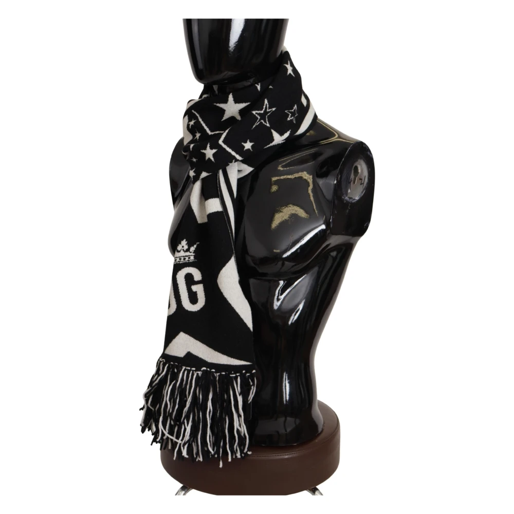 Dolce & Gabbana Luxe Heren Wol Kasjmier Sjaal Black Unisex