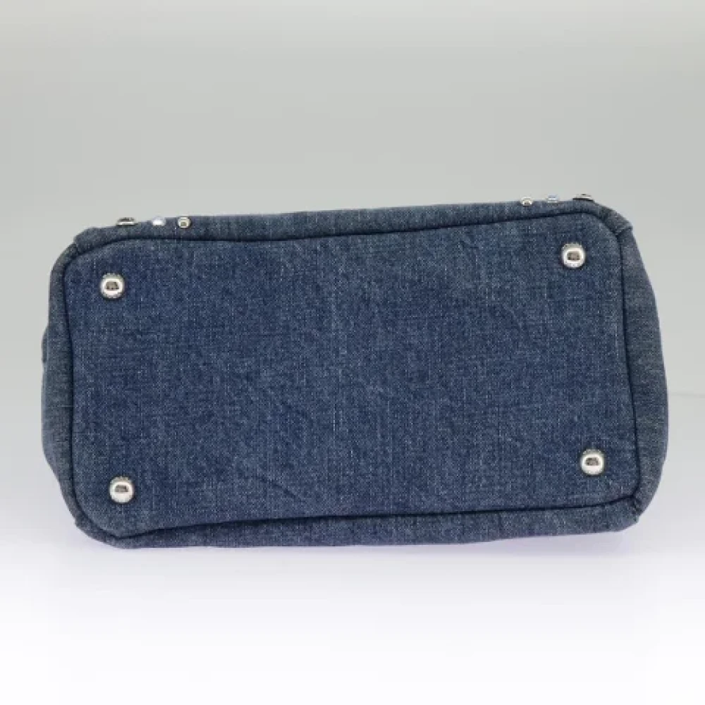Prada Vintage Pre-owned Canvas handbags Blue Dames