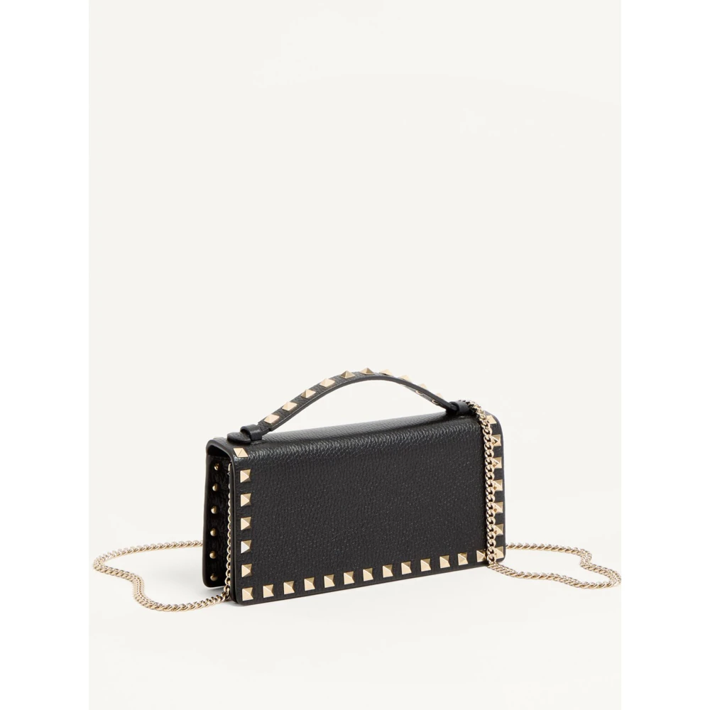 Valentino Garavani Studded Zwarte Leren Crossbody Tas Black Dames