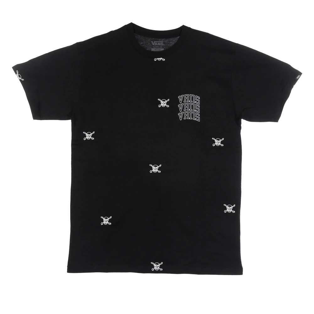 Vans Zwarte Varsity T-shirt met All Over Print Black Heren