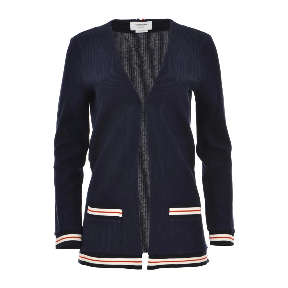 Thom Browne Women's Blue Cotton Cardigan Jumper - Cardigans - S - Knitwear
