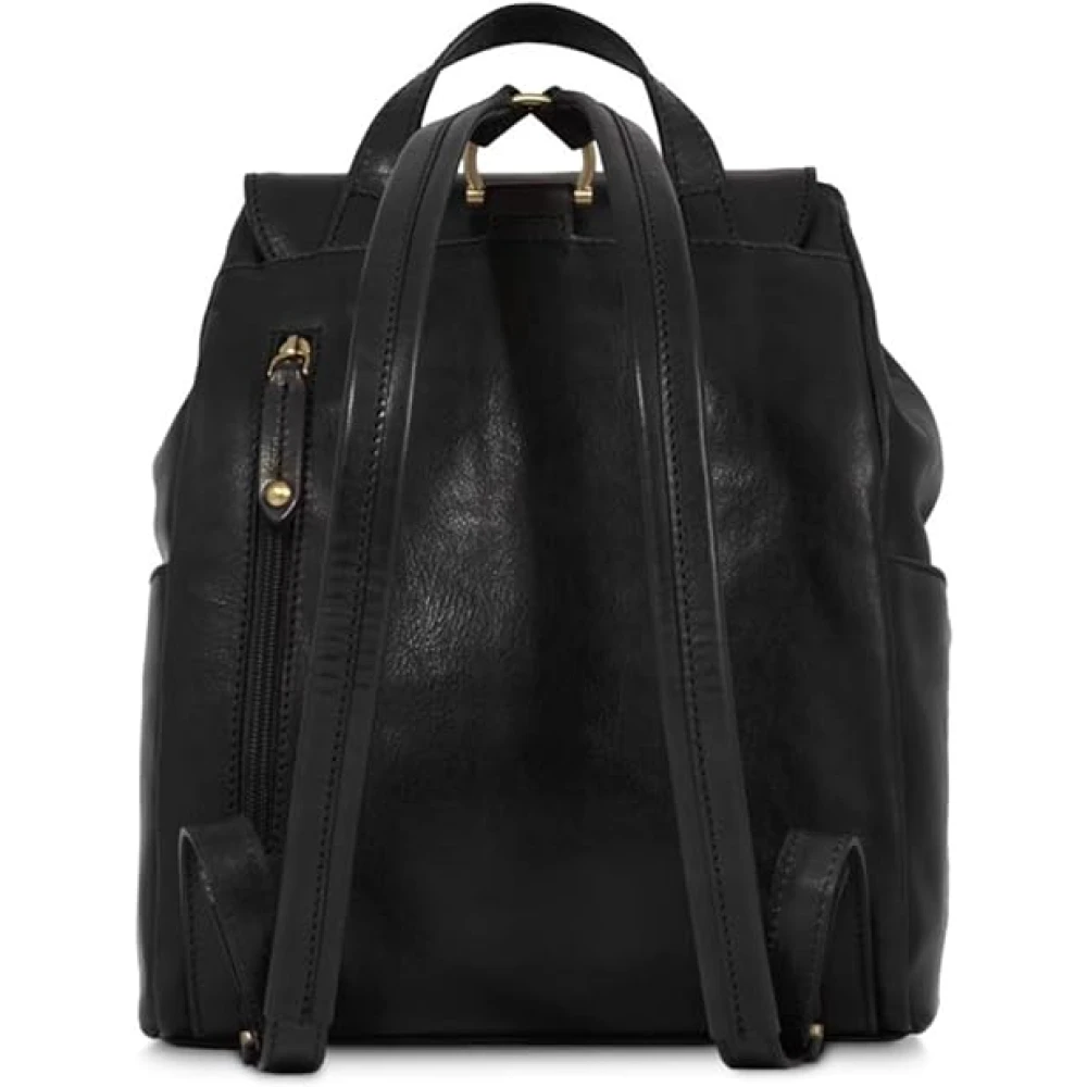 The Bridge Zwarte leren damesrugzak Black Unisex