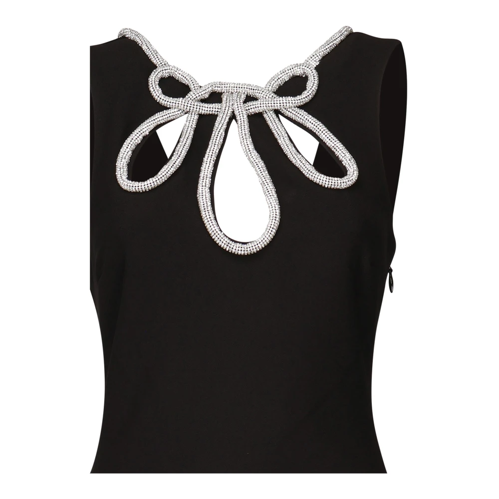 Guess Zwarte enkellange jurk met strass-details Black Dames