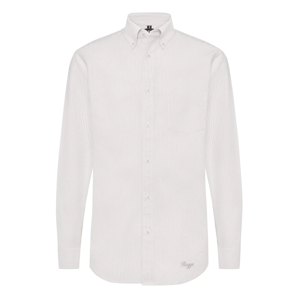 Boggi Milano Regular Fit Oxford Katoenen Overhemd Gray Heren