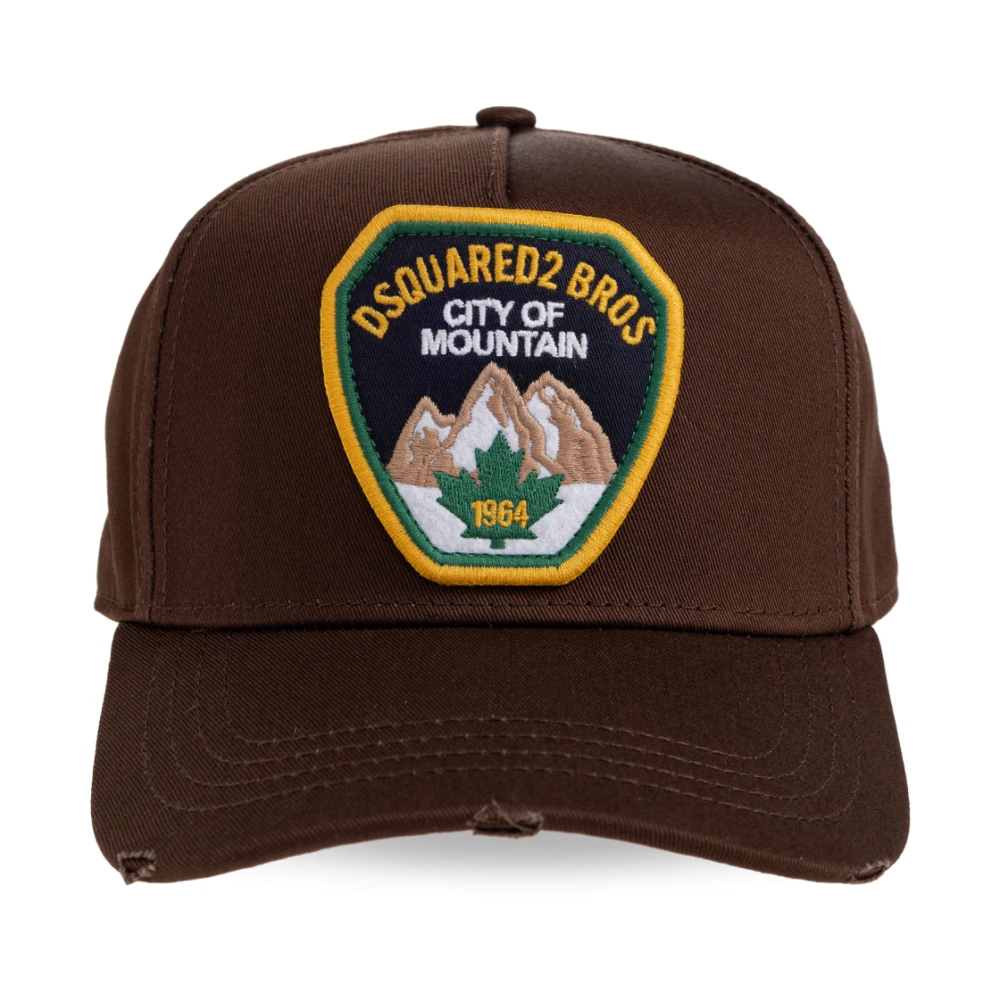 Dsquared2 Mannelijk Bruin Accessoires Heren, One Size, Katoen, Baseball Cap