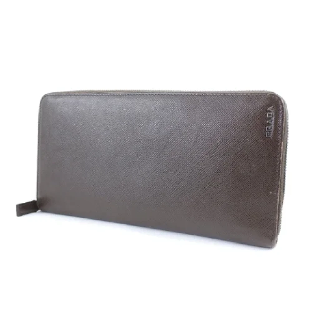 Prada Vintage Pre-owned Leather wallets Brown Dames