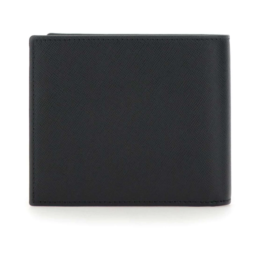 Kiton Heren Leren Portemonnee Zwart Kaartsleuven Black Heren