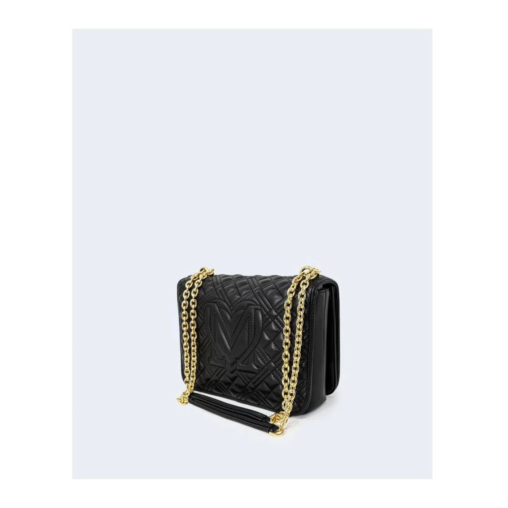 Love Moschino Gestructureerde polyurethaan handtas Herfst Winter collectie Black Dames