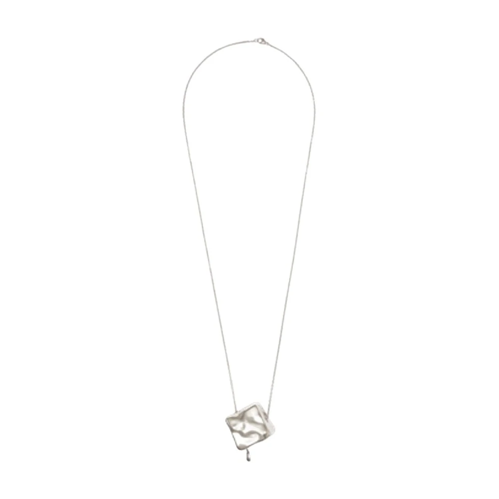 Rabanne Women's Gray Necklaces, One Size, Metal Flower Pendant Necklace