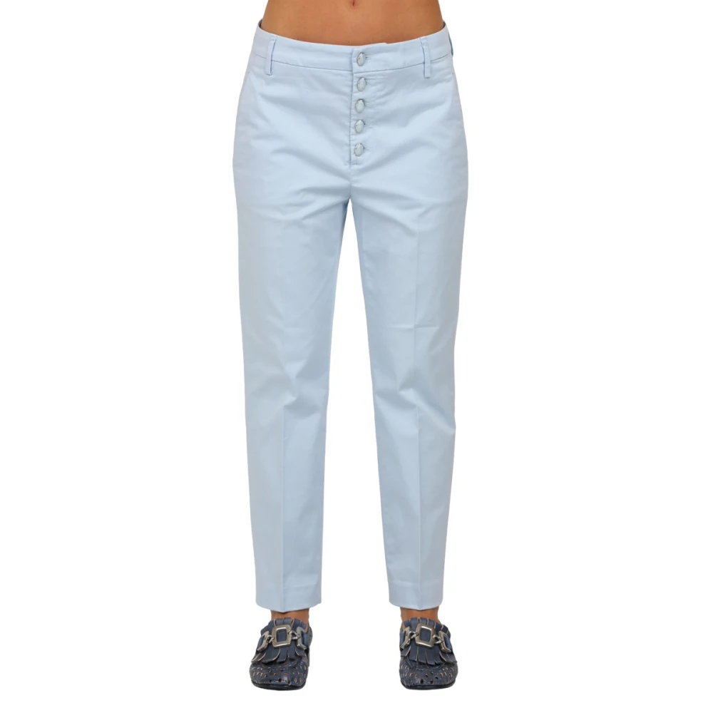 Dondup Nima Losse Satijnen Broek Blue Dames