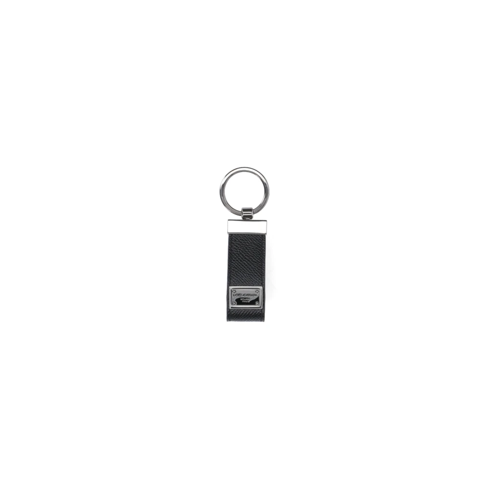 Dolce & Gabbana Men's Black Keychains, One Size, Logo Keychains