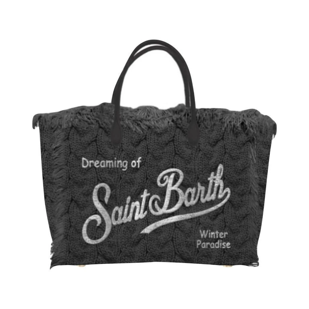 MC2 Saint Barth Zilveren Gebreide Tas met Colette Stijl Black Dames